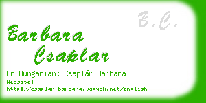 barbara csaplar business card
