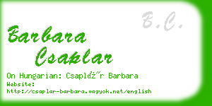 barbara csaplar business card